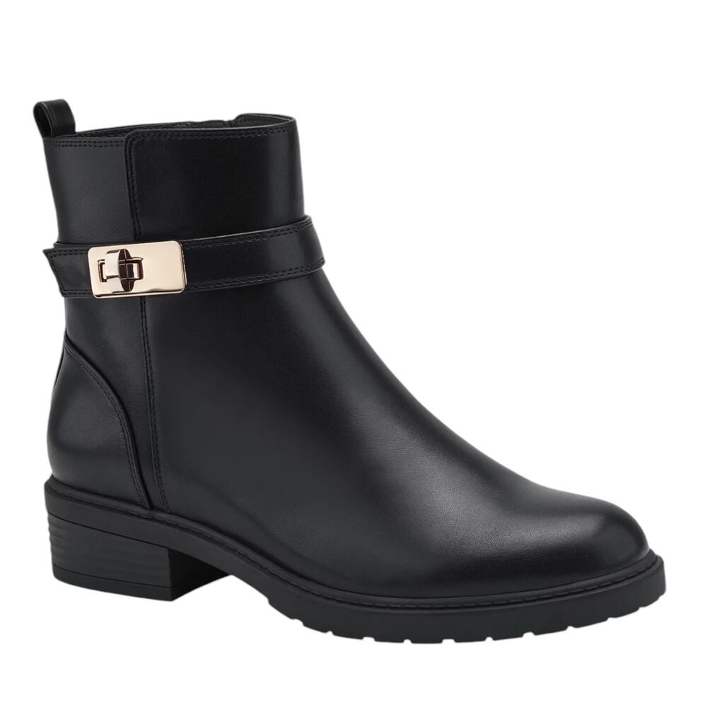 Giani Bernini Women's Becca Buckled Low Heel Booties Black Size 6